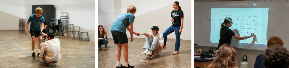 three photos of Mrs. Polivka's lesson